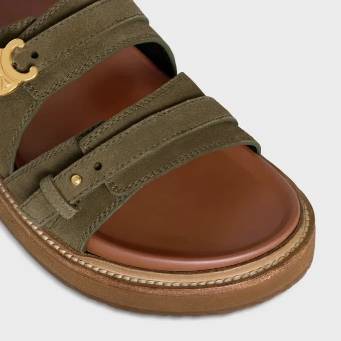 CELINE – Sandalias Tippi Triomphe en piel de becerro ante