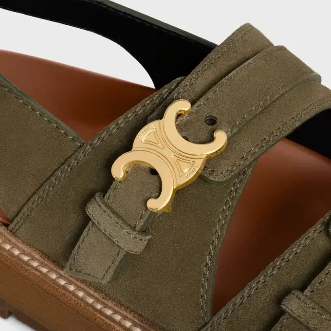 CELINE – Sandalias Tippi Triomphe en piel de becerro ante