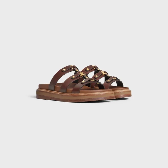 CELINE – Tippi Slide en piel de becerro – Curtido vegetal