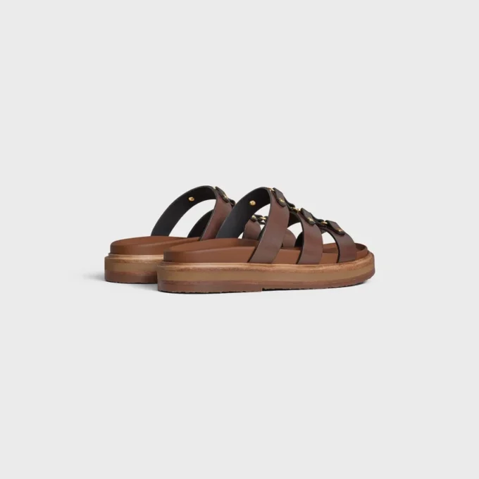 CELINE – Tippi Slide en piel de becerro – Curtido vegetal