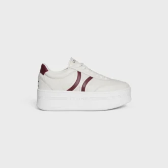 CELINE – Zapatillas con suela de cuña y detalle Triomphe en la parte trasera, en piel de becerro