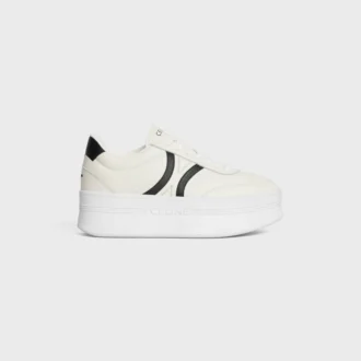 CELINE – Zapatillas con suela de cuña y detalle Triomphe en la parte trasera, en piel de becerro