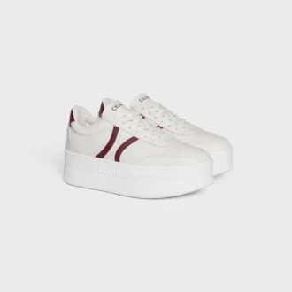 CELINE – Zapatillas con suela de cuña y detalle Triomphe en la parte trasera, en piel de becerro