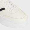 CELINE – Zapatillas con suela de cuña y detalle Triomphe en la parte trasera, en piel de becerro
