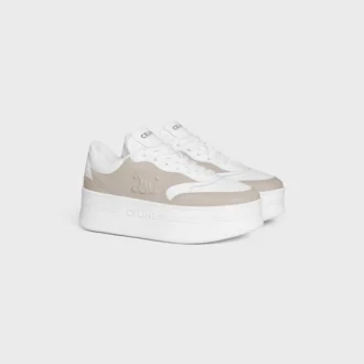 CELINE – Zapatillas con suela gruesa y motivo Triomphe en piel de becerro