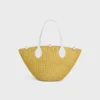 Cesta pequeña «Triomphe» con cuentas, de sisal y piel de becerro Cesta pequeña «Triomphe» con cuentas, de sisal y piel de becerro