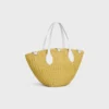Cesta pequeña «Triomphe» con cuentas, de sisal y piel de becerro Cesta pequeña «Triomphe» con cuentas, de sisal y piel de becerro