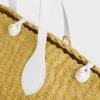 Cesta pequeña «Triomphe» con cuentas, de sisal y piel de becerro Cesta pequeña «Triomphe» con cuentas, de sisal y piel de becerro