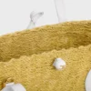 Cesta pequeña «Triomphe» con cuentas, de sisal y piel de becerro Cesta pequeña «Triomphe» con cuentas, de sisal y piel de becerro