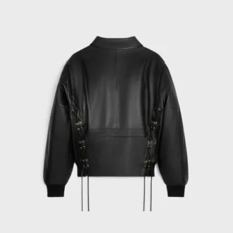 Chaqueta blusón de aviador en piel de cordero suave