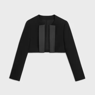 Chaqueta bolero en crepé de lana doble