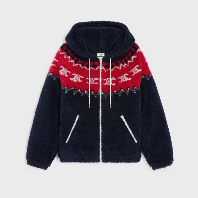 Chaqueta con capucha de forro polar Triomphe Fair Isle Chaqueta con capucha de forro polar Triomphe Fair Isle
