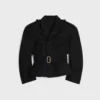 Chaqueta con peplum de gabardina de lana Chaqueta con peplum de gabardina de lana