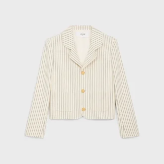 Chaqueta de gabardina de algodón a rayas