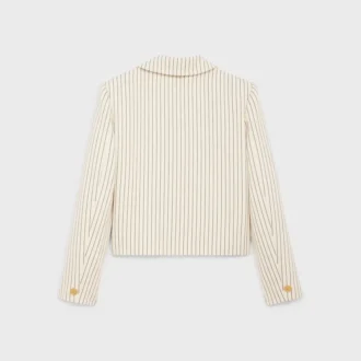 Chaqueta de gabardina de algodón a rayas