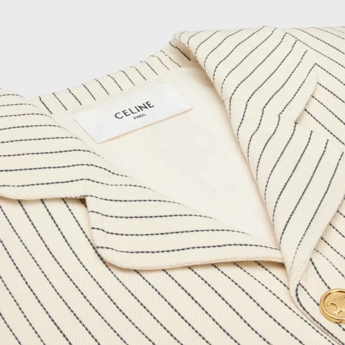 Chaqueta de gabardina de algodón a rayas Chaqueta de gabardina de algodón a rayas
