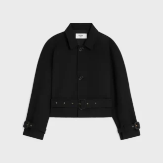 Chaqueta de gabardina de algodón y lana