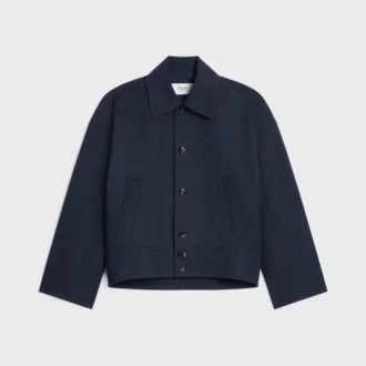 Chaqueta de gabardina de algodón y lana