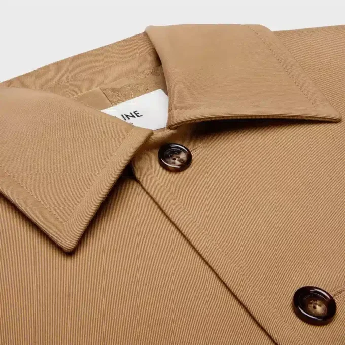 Chaqueta de gabardina de algodón y lana Chaqueta de gabardina de algodón y lana