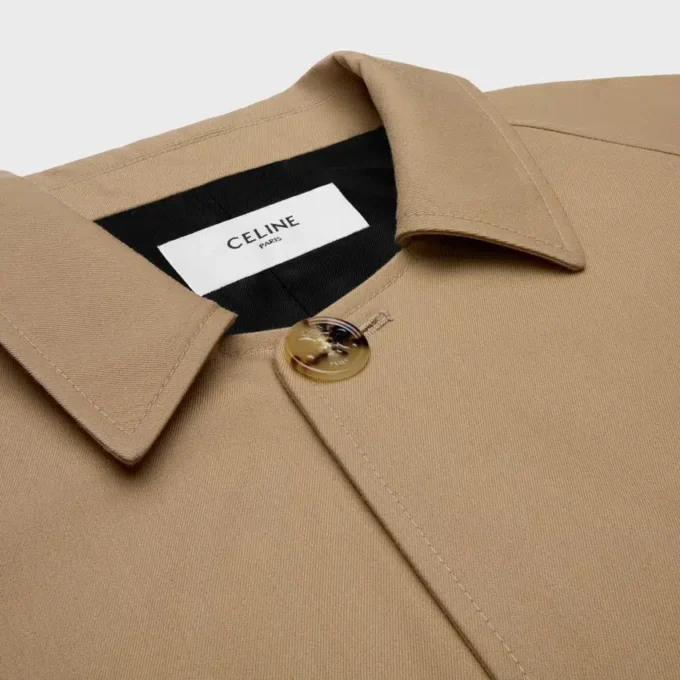 Chaqueta de gabardina de algodón y lana Chaqueta de gabardina de algodón y lana