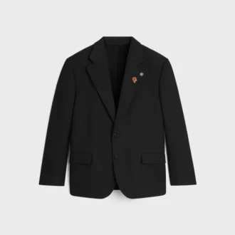 Chaqueta entallada de gabardina de lana
