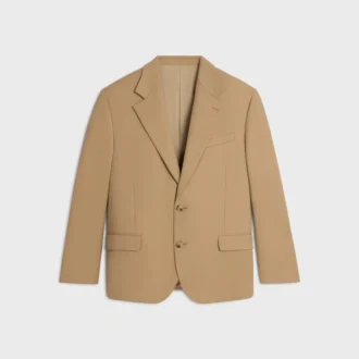 Chaqueta entallada de gabardina de lana elástica
