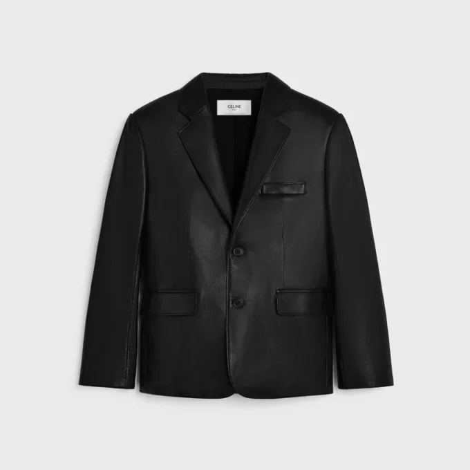 Chaqueta entallada en piel de cordero Plonge Chaqueta entallada en piel de cordero Plonge