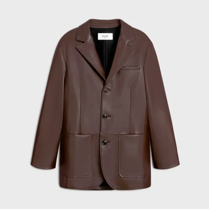Chaqueta entallada en piel de cordero suave Chaqueta entallada en piel de cordero suave