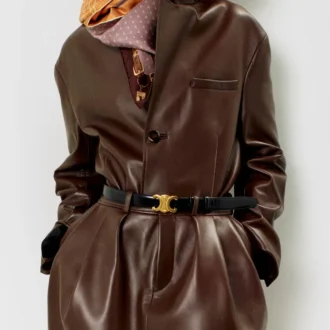 Chaqueta entallada en piel de cordero suave