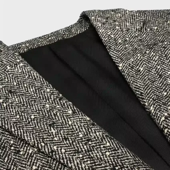 Chaqueta Garçon en lana Natta con diseño en espiga Chaqueta Garçon en lana Natta con diseño en espiga