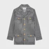 Chaqueta safari de algodón a rayas Hickory Chaqueta safari de algodón a rayas Hickory