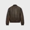 Chaqueta Teddy estilo aviador en piel de becerro granulada Chaqueta Teddy estilo aviador en piel de becerro granulada