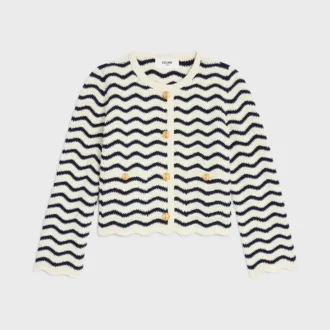 Chaqueta tipo cárdigan de algodón de ganchillo