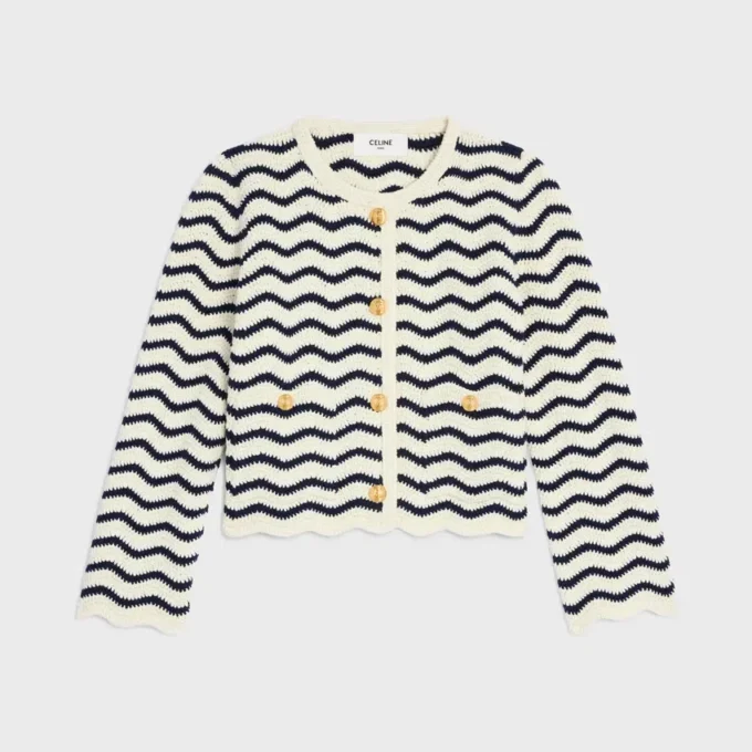 Chaqueta tipo cárdigan de algodón de ganchillo Chaqueta tipo cárdigan de algodón de ganchillo