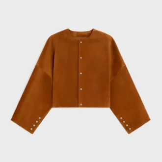 Chaqueta tipo cárdigan de ante