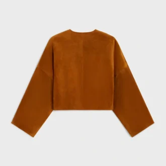 Chaqueta tipo cárdigan de ante