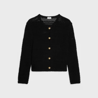 Chaqueta tipo cárdigan de croché de algodón