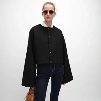 Chaqueta tipo cárdigan de tejido de lana