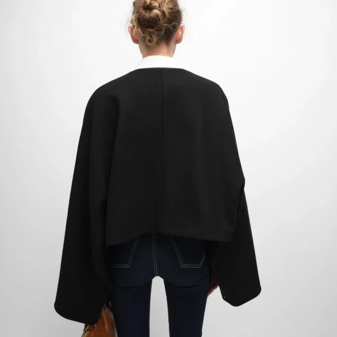 Chaqueta tipo cárdigan de tejido de lana