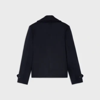 Chaqueta tipo peacoat en tejido de cachemira