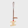 Charm Triomphe en rafia y piel de becerro natural