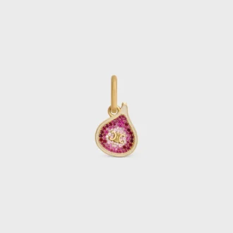 Charms Fig en latón con acabado dorado, esmalte y strass