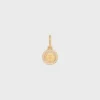 Charms Medalla de perlas en resina y latón con acabado dorado Charms Medalla de perlas en resina y latón con acabado dorado
