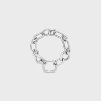 Charms Modern Thin Gourmette en latón con acabado de rodio