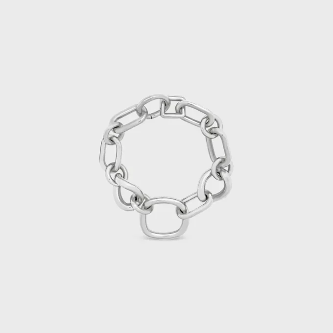 Charms Modern Thin Gourmette en latón con acabado de rodio Charms Modern Thin Gourmette en latón con acabado de rodio
