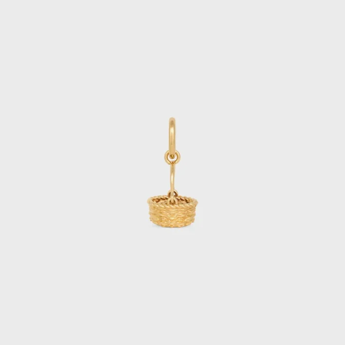 Charms Panier en latón con acabado dorado