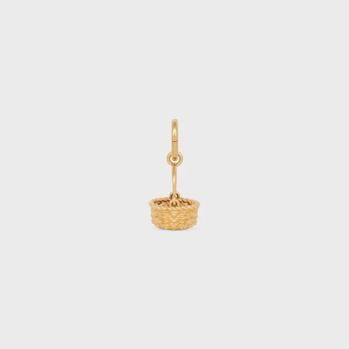 Charms Panier en latón con acabado dorado