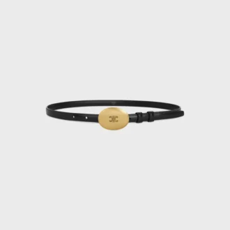 Cinturón de placa fina de 13 mm en piel de taurillón