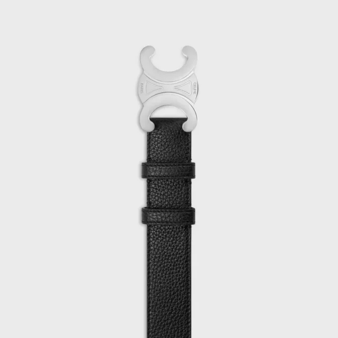 Cinturón Triomphe de 30 mm en piel de becerro granulada Cinturón Triomphe de 30 mm en piel de becerro granulada