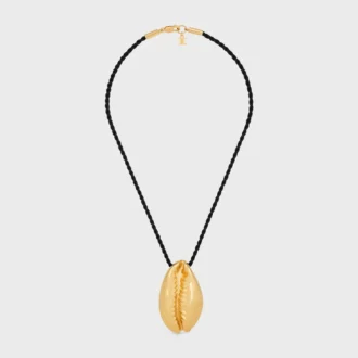 Collar CELINE Dafila con conchas en latón con acabado dorado y seda